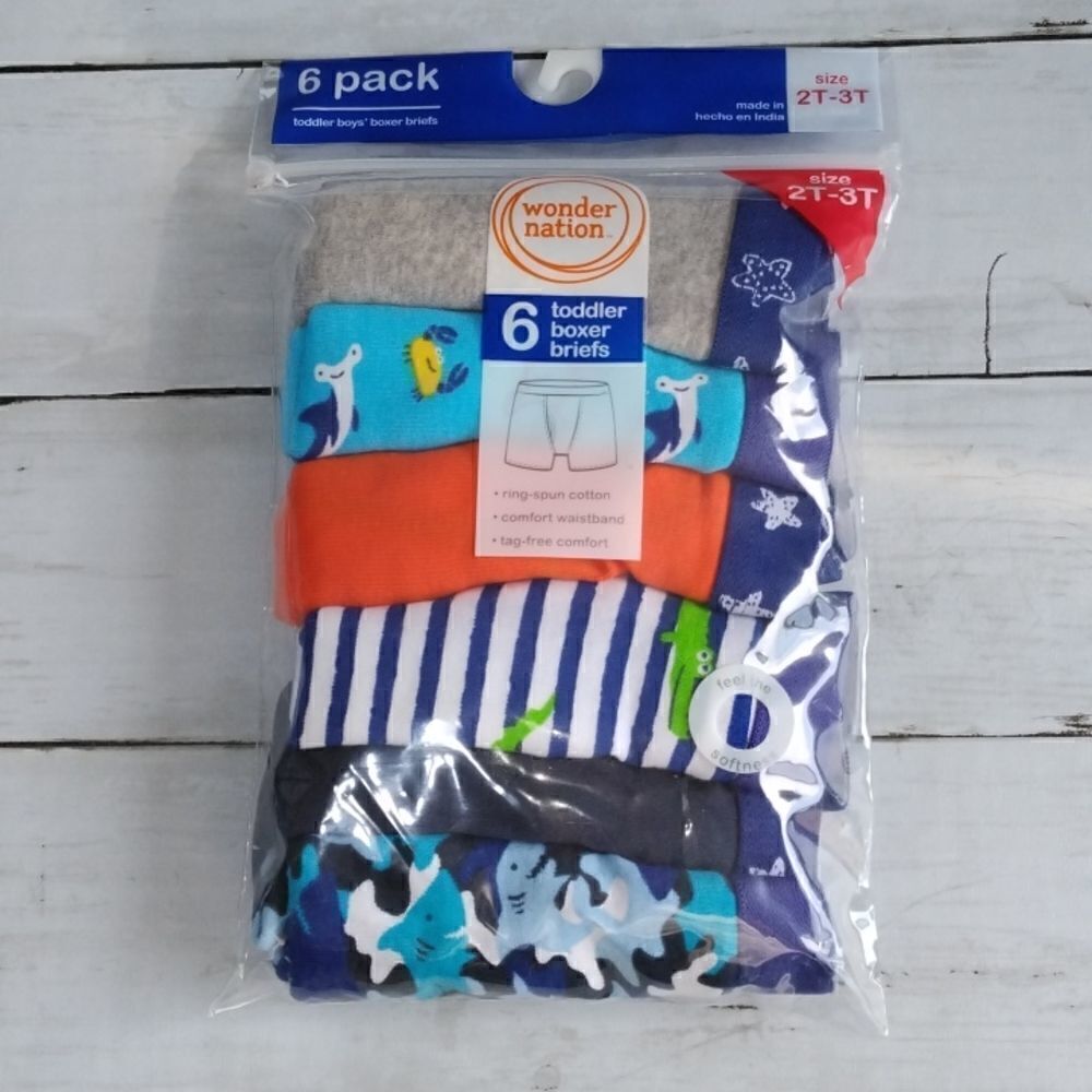 Toddler Boys Comfort Waist Boxer Briefs Underwear 6 pack